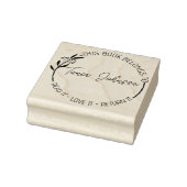 図書室蔵書票カスタムフローラモダンリース ラバースタンプ (スタンプ)