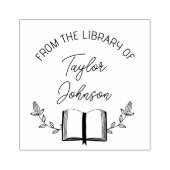 図書室蔵書票カスタムフローラレディファッション ラバースタンプ (インプリント)