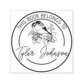 図書室蔵書票カスタム鳥フィンチゴム セルフインキングスタンプ (デザイン)