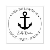 図書室蔵書票図書印カスタムハート セルフインキングスタンプ (デザイン)