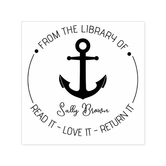 図書室蔵書票図書印カスタムハート セルフインキングスタンプ (デザイン)