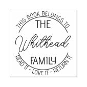 図書室蔵書票図書印紙カスタムモダン ラバースタンプ (インプリント)