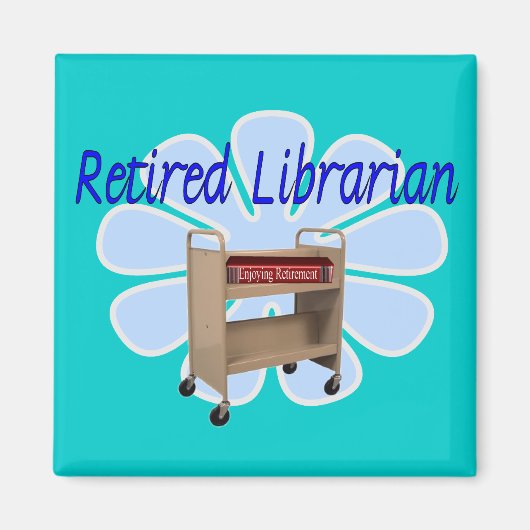 図書室退職した本カートデザイン マグネット (正面)