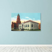 図書室・市役所の外観 キャンバスプリント (インサイチュ (ウッドフロア))