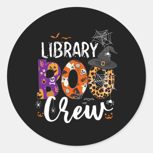 図書室Booクルー学校図書室ハロウィンライブラリ ラウンドシール (正面)