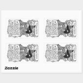 図書帳スタンプヴィンテージ詩タイポグラフィ 長方形シール (シート)