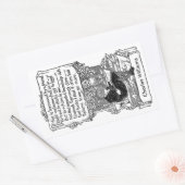 図書帳スタンプヴィンテージ詩タイポグラフィ 長方形シール (封筒)