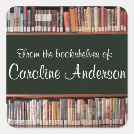 図書書棚パーソナライズされた蔵書票シール スクエアシール