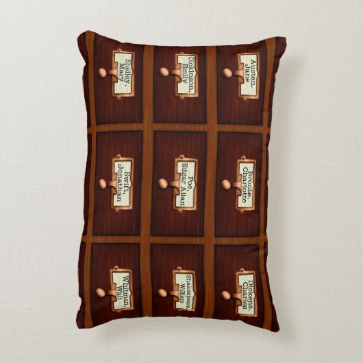 図書木製カードカタログ引き出読し アクセントクッション (裏面(縦))