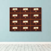 図書木製カードカタログ引き出読し キャンバスプリント (インサイチュ (ウッドフロア))