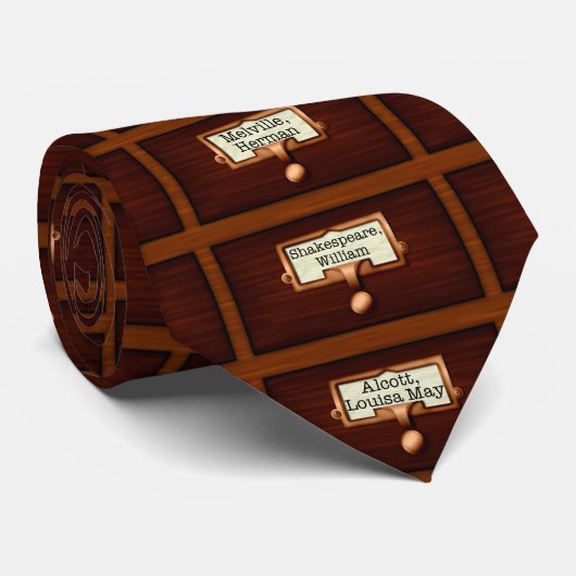 図書木製カードカタログ引き出読し ネクタイ (ロール)