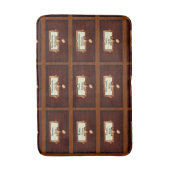 図書木製カードカタログ引き出読し バスマット (正面縦)