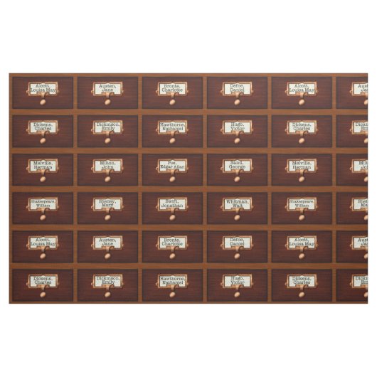 図書木製カードカタログ引き出読し ファブリック (ファットクウォーター)