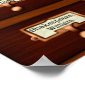 図書木製カードカタログ引き出読し ポスター (角)