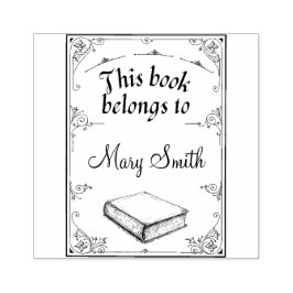 図書木製パーソナライズされたゴム印 ラバースタンプ