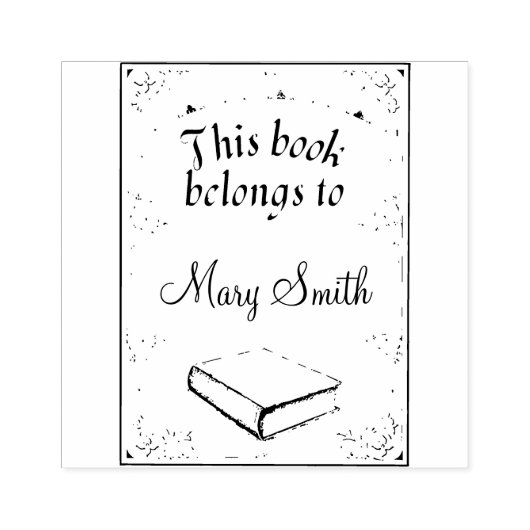 図書木製パーソナライズされたゴム印 ラバースタンプ (インプリント)