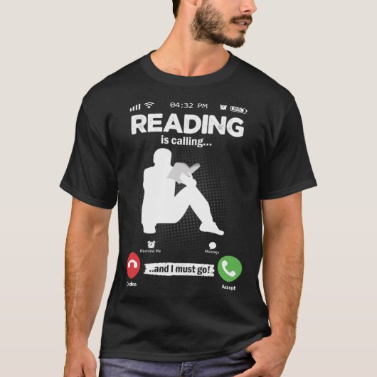 図書本の趣味に行かなきゃ読いけない電話だ読! Tシャツ (正面)