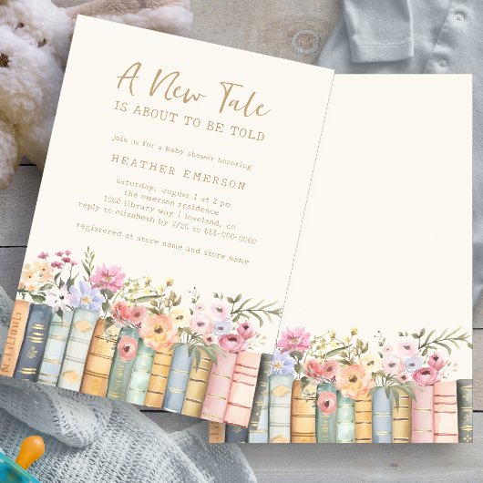 図書本ベビーシャワー招待状 招待状