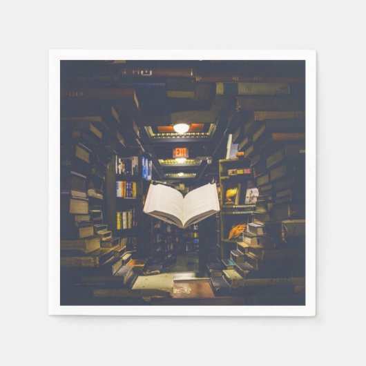 図書棚オープンブック読 スタンダードカクテルナプキン (正面)