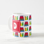 図書模様モノグラム コーヒーマグカップ (正面左)