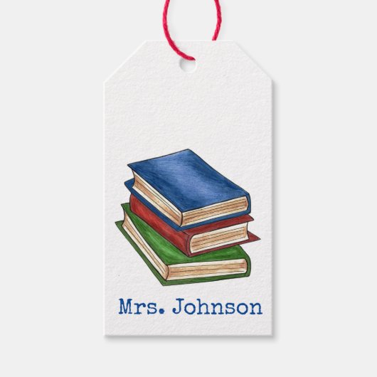 図書目録スタック先生図書教育者ギフト ギフトタグ (正面)