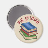 図書目録スタック先生図書教育者ギフト マグネット (正面/裏面)