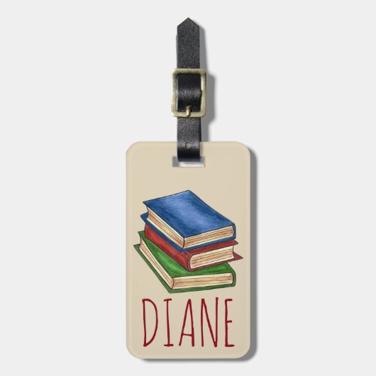 図書目録スタック先生図書教育者ギフト ラゲッジタグ (正面縦)