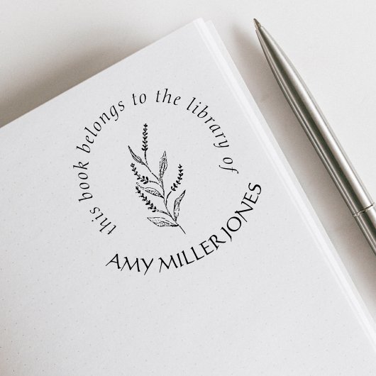 図書素朴エレガントフローラ セルフインキングスタンプ