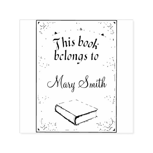 図書自筆パーソナライズされたゴム印 セルフインキングスタンプ (デザイン)