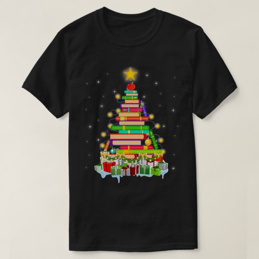 図書読み上げオーナメントクリスマス図書作成 Tシャツ (デザイン正面)