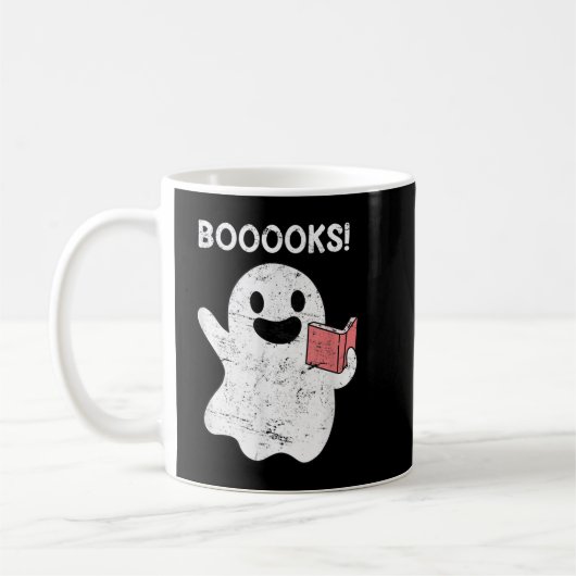 図書霊本霊本図書本幽霊Tシャツコピー コーヒーマグカップ (左)