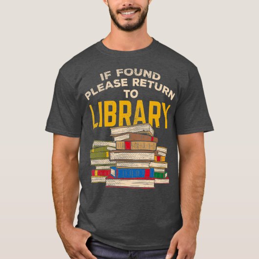 図書館おもしろいの読贈り物 Tシャツ (正面)