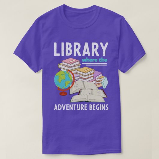 図書館おもしろい図書好き読の図書館員 Tシャツ (デザイン正面)