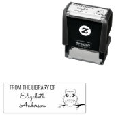 図書館からかわいいフクロウ セルフインキングスタンプ (インサイチュ)