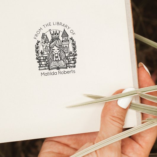 図書館からのかわいいファンタジープリンセス ラバースタンプ