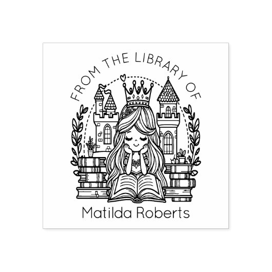 図書館からのかわいいファンタジープリンセス ラバースタンプ (インプリント)