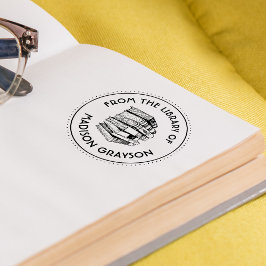 図書館からパーソナライズされた セルフインキングスタンプ