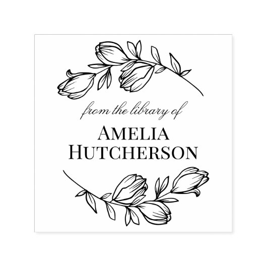 図書館から集まった美しいマグノリアの枝 セルフインキングスタンプ (デザイン)