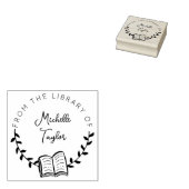 図書館から集まるサークル ラバースタンプ (押印)