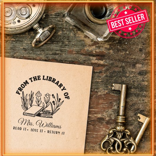 図書館から |ワイルドフラワーズ先生本 セルフインキングスタンプ