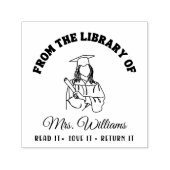 図書館から |卒業ガールブック先生 セルフインキングスタンプ (デザイン)