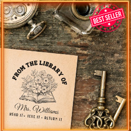 図書館から |森の花ヴィンテージ帳 セルフインキングスタンプ