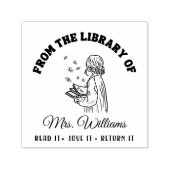 図書館から |蝶on本,先生 セルフインキングスタンプ (デザイン)