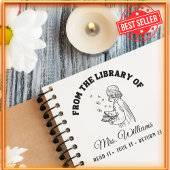 図書館から |蝶on本,先生 セルフインキングスタンプ