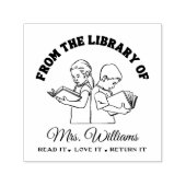 図書館から |読学生書籍先生 セルフインキングスタンプ (デザイン)