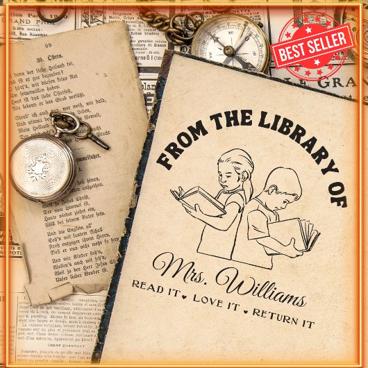 図書館から |読学生書籍先生 セルフインキングスタンプ