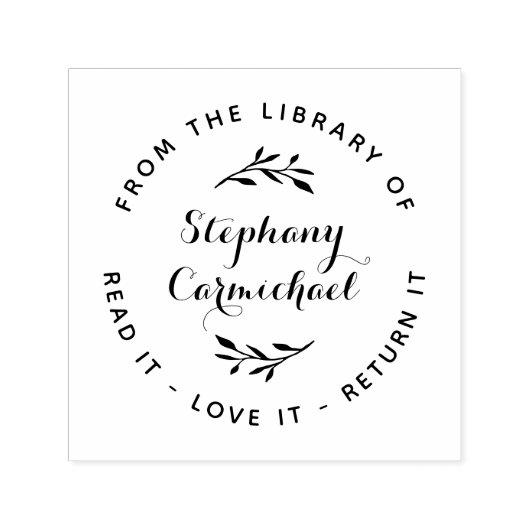 図書館から 読|愛して返す セルフインキングスタンプ (デザイン)