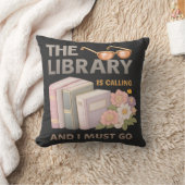図書館が呼んでいる、私は行かなければ クッション (ブランケット)