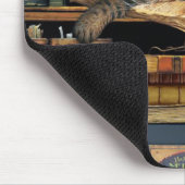 図書館で眠っている猫が付いているマウスパッドは予約します マウスパッド (コーナー)