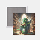 図書館で – Green Dragon Magnet マグネット (正面/裏面)
